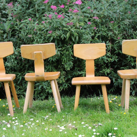 Vintage houten kinderstoel 4 stuks